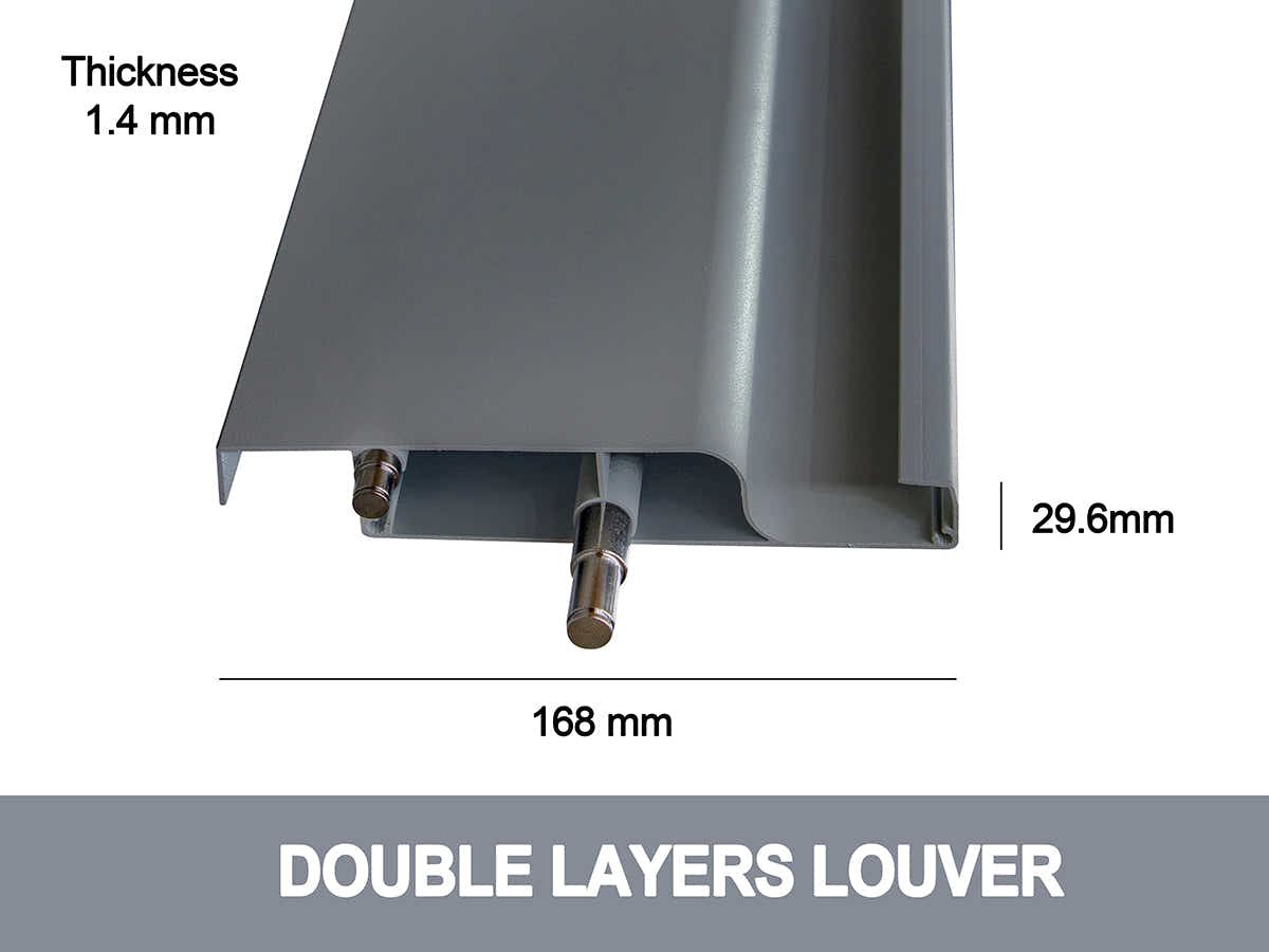 Aluminum Louvre Roof Pergola Grey - 3m x 3m