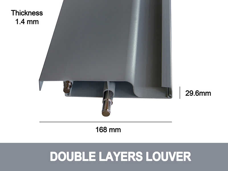 Aluminum Louvre Roof Pergola Grey - 3m x 6m