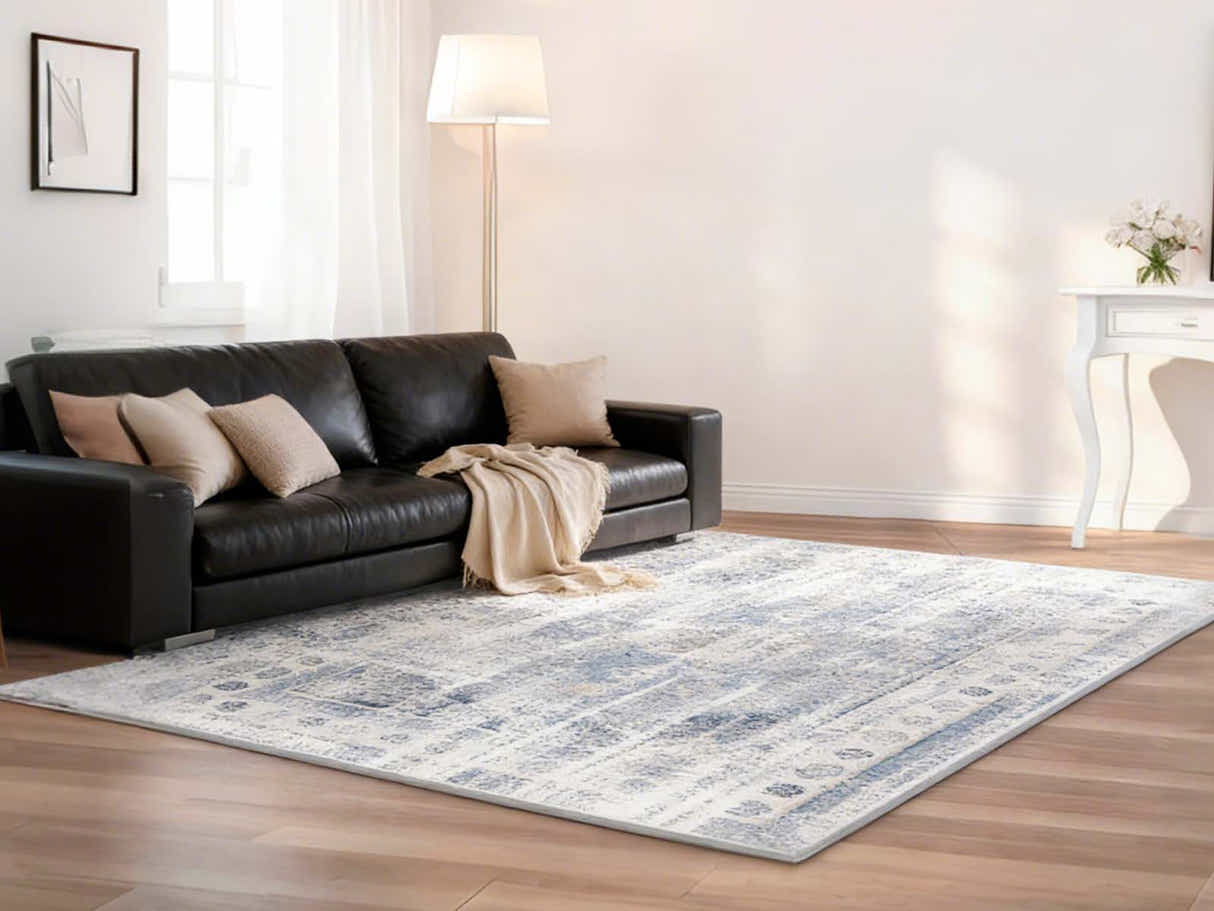 Printed Rug 200cm x 300cm - Vintage Blue