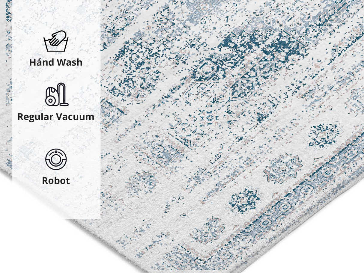 Printed Rug 200cm x 300cm - Vintage Blue