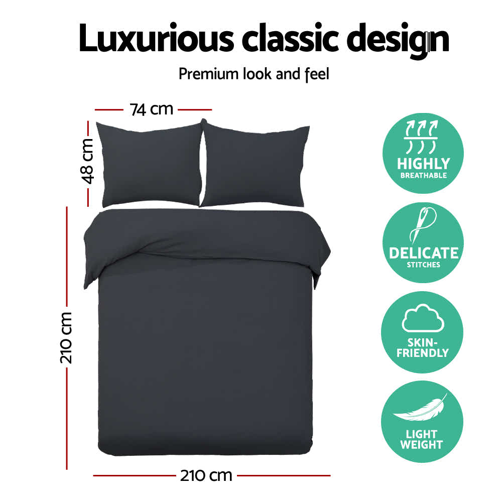 DS NA Giselle Bedding Quilt Cover Set Classic Black Queen