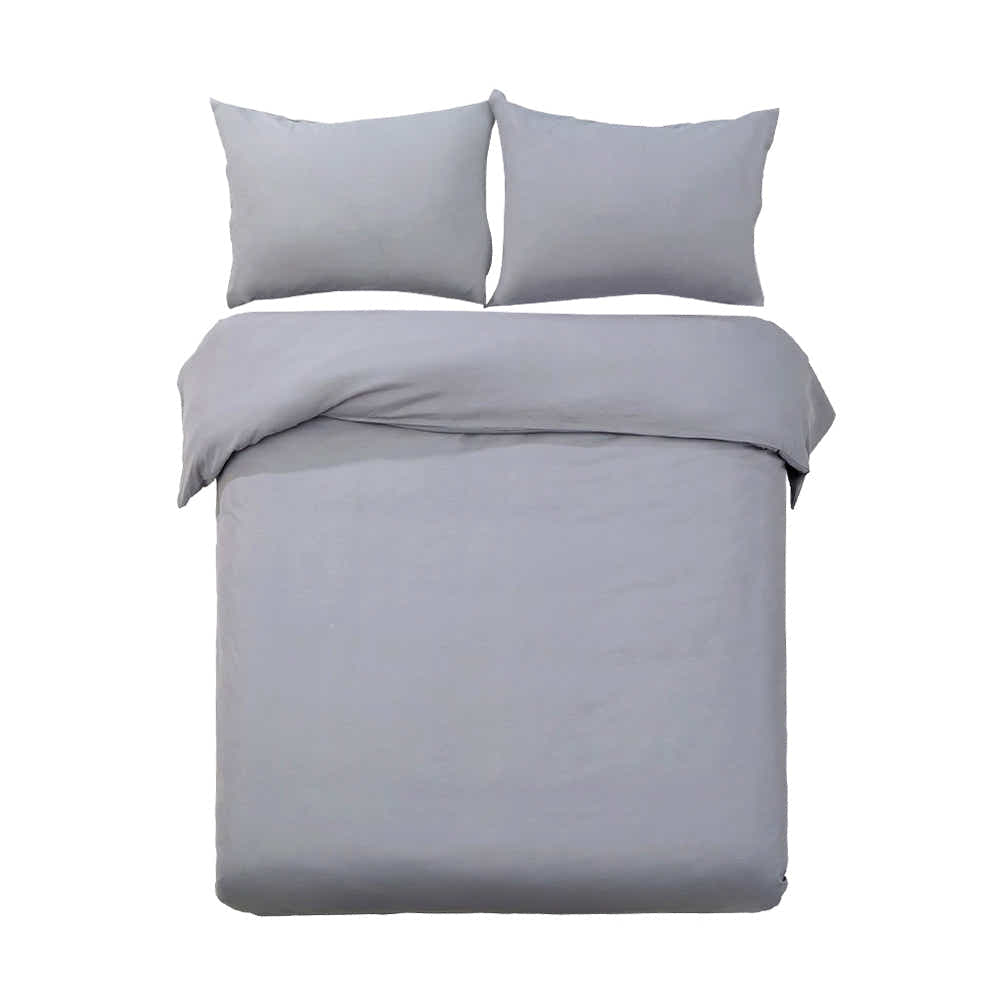 DS NA Giselle Bedding Quilt Cover Set Classic Grey Super King