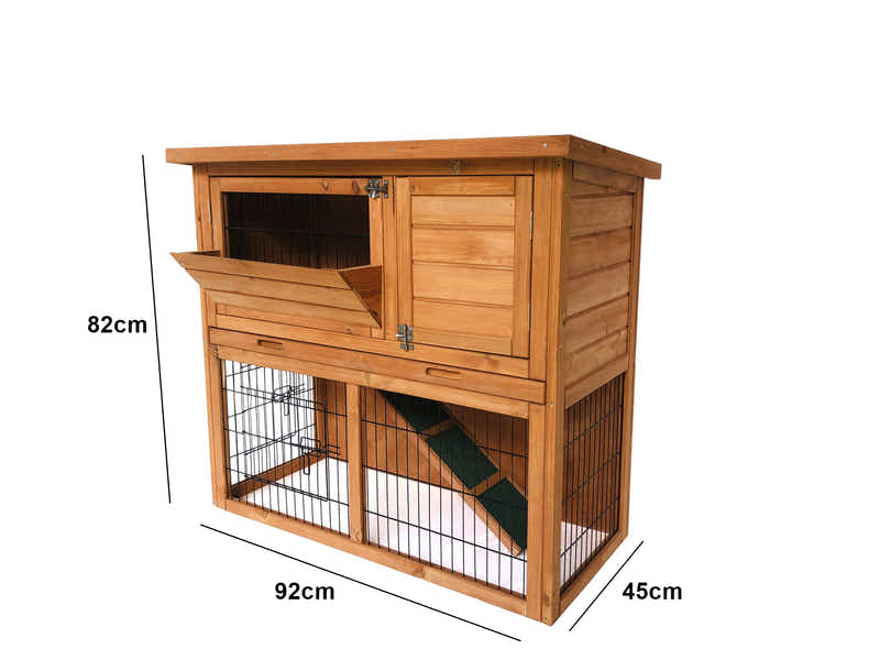 Wooden Rabbit Hutch - 92cm