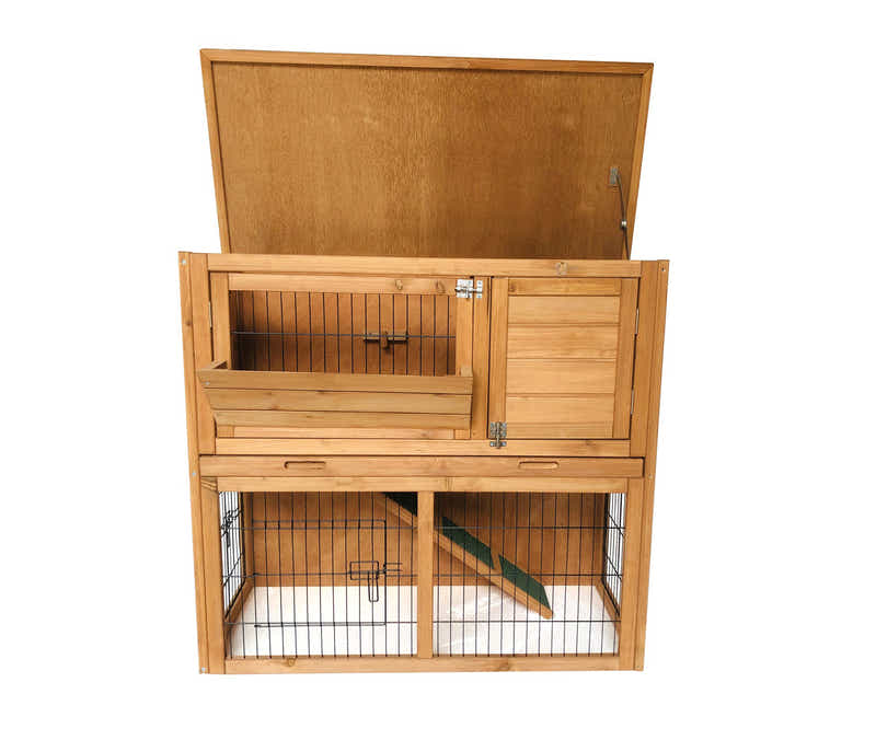Wooden Rabbit Hutch - 92cm