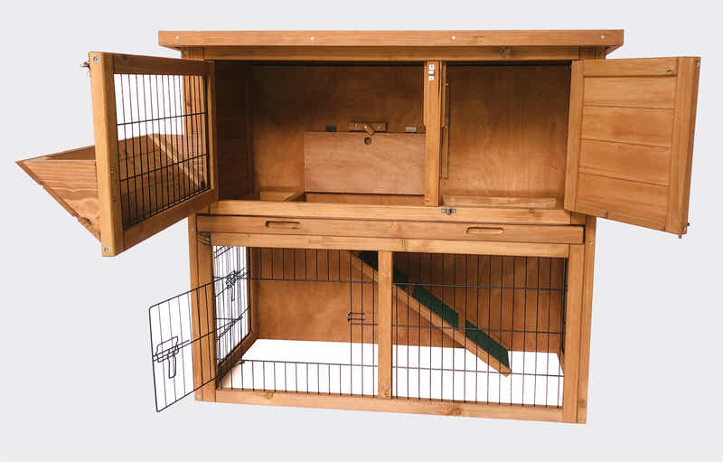 Wooden Rabbit Hutch - 92cm