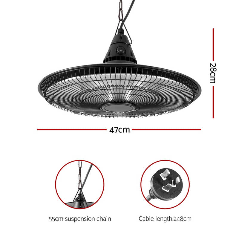 1500W Hanging Electric Patio Heater