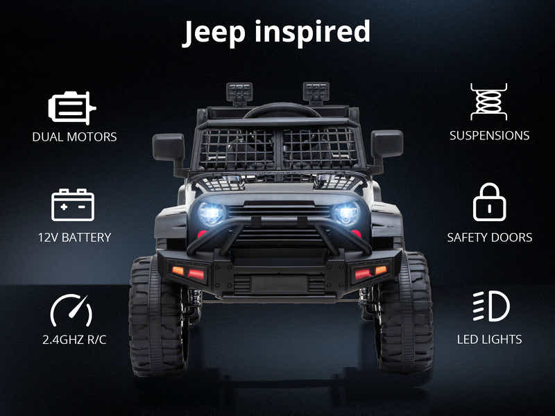 DS Kids Ride On Jeep - Black