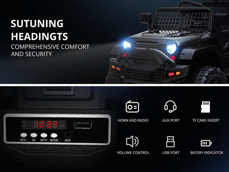 DS Kids Ride On Jeep - Black