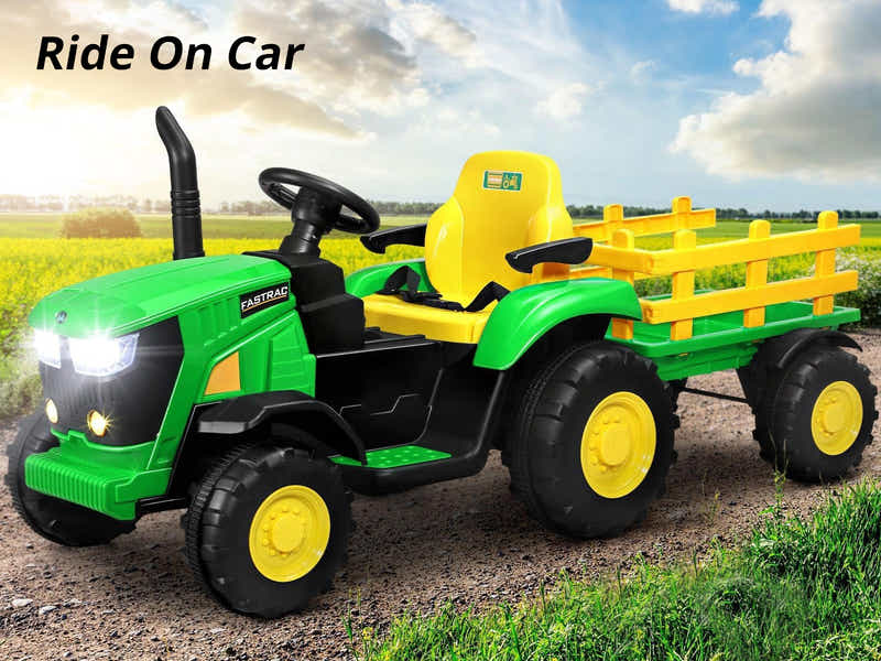 Ride On Tractor With Trailler Green