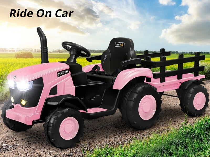 Ride On Tractor With Trailler Pink