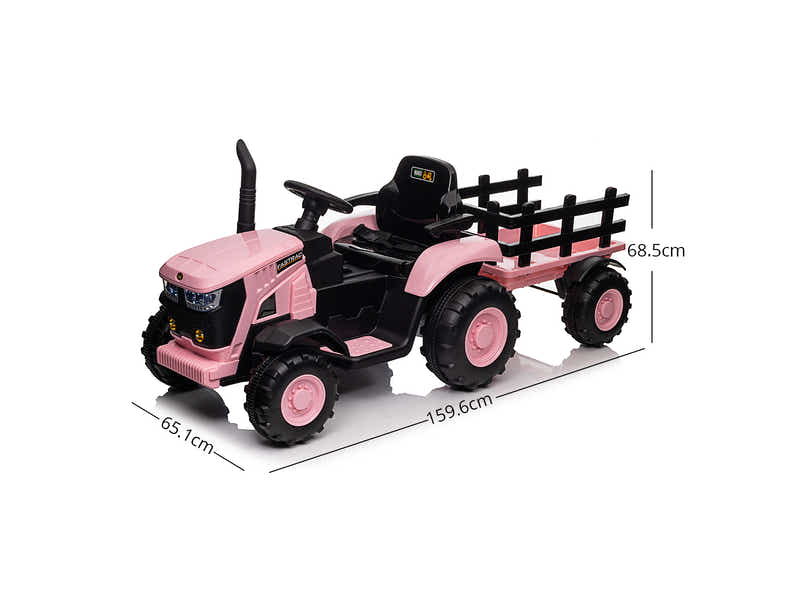 Ride On Tractor With Trailler Pink