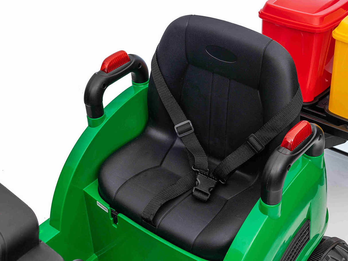 Kids Ride On Sweeper With Trash Can - Green