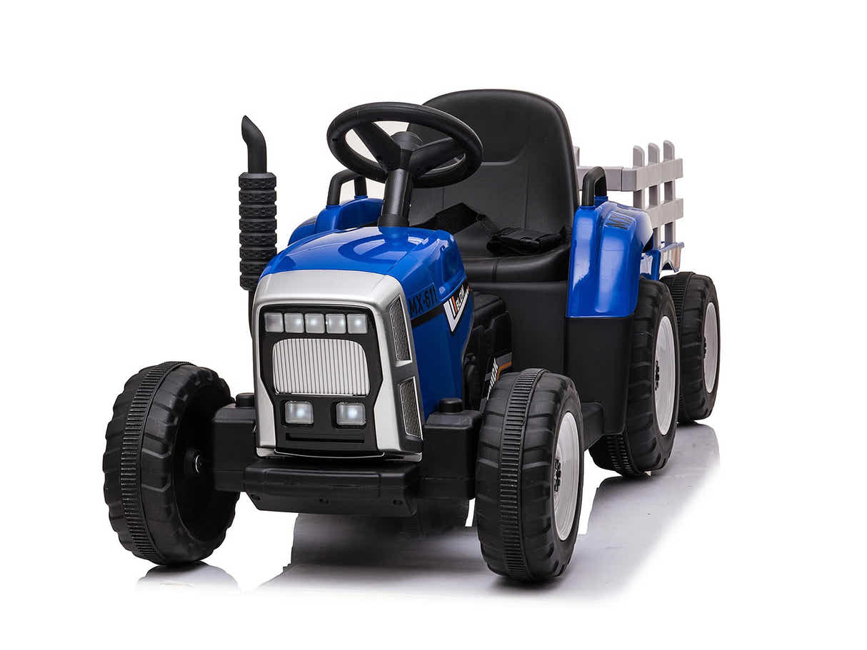 Kids Ride On Tractor with Trailer - Blue