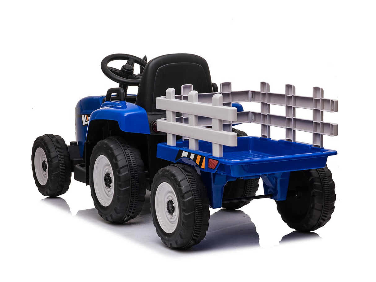 Kids Ride On Tractor with Trailer - Blue