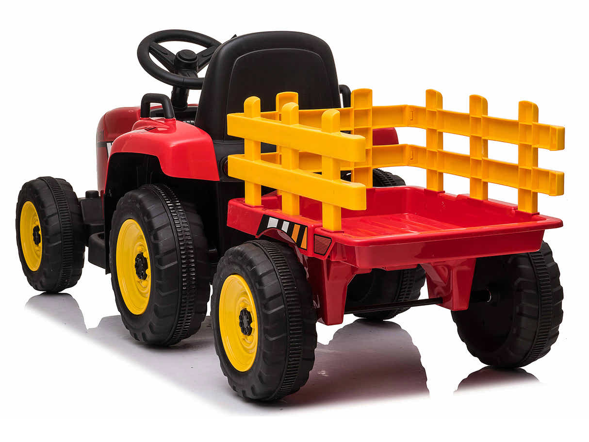 Kids Ride On Tractor with Trailer - Red