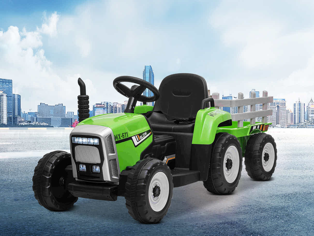Kids Ride On Tractor with Trailer - Green