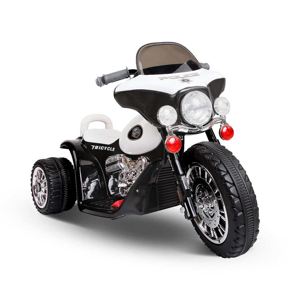 Kids Ride On Police Motorbike - Black