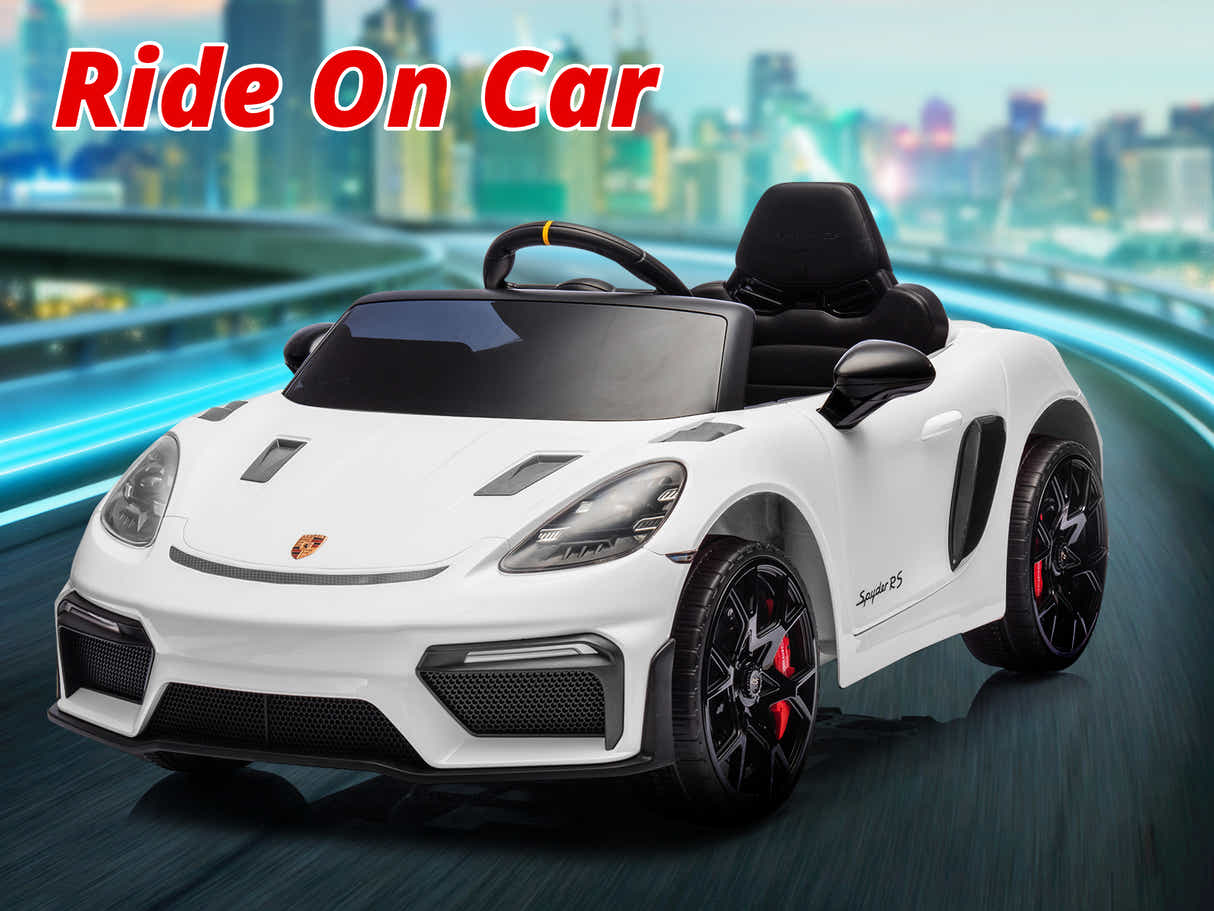 Kids Ride On Car Licensed Porsche 718 - White