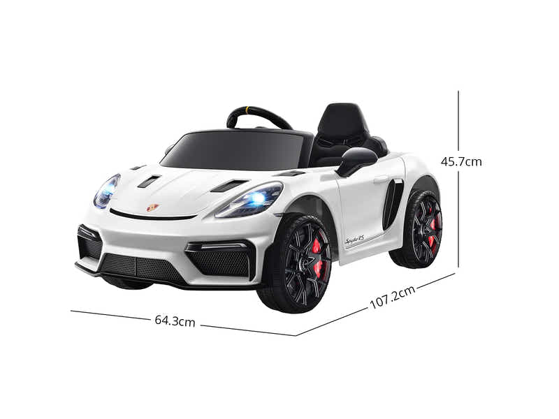 Ride On Car Licensed Porsche 718 White