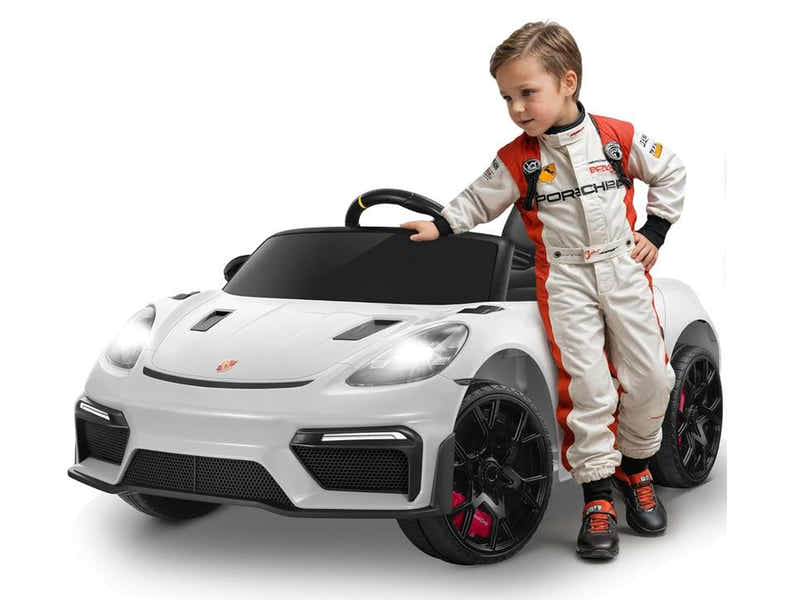 Ride On Car Licensed Porsche 718 White