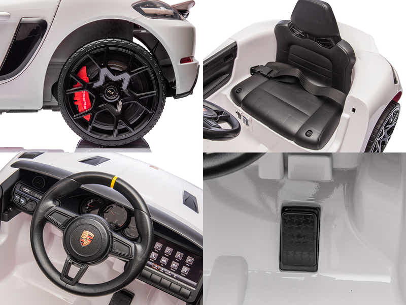 Ride On Car Licensed Porsche 718 White