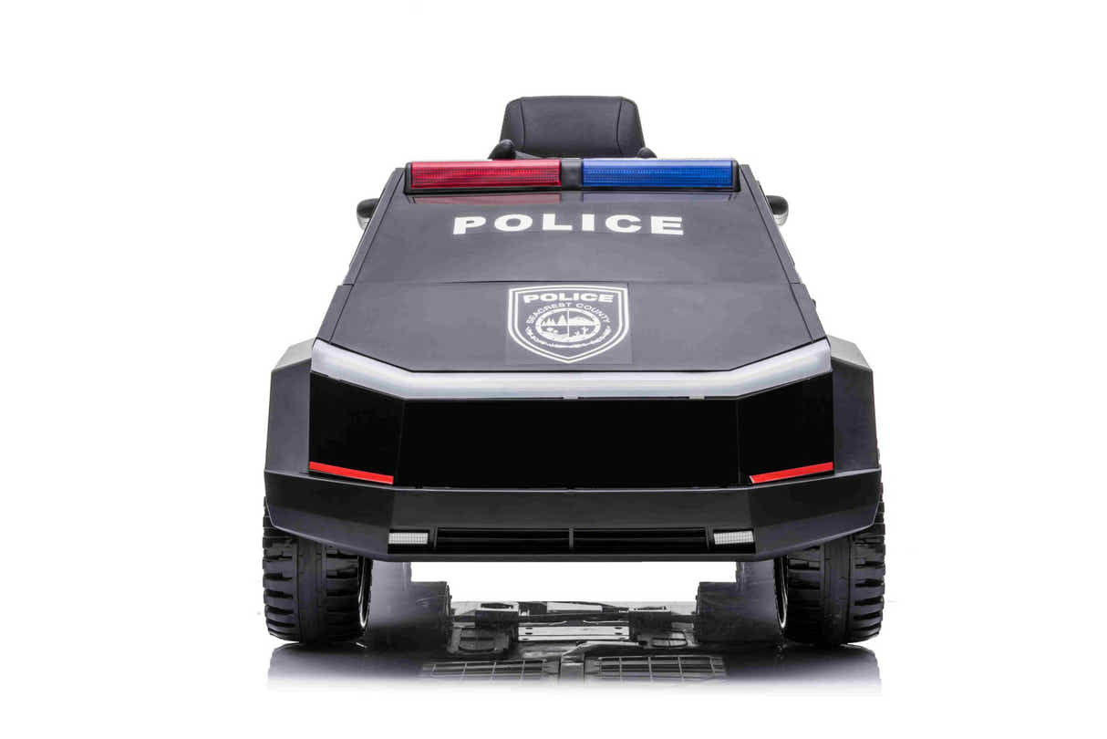 Kids Ride On Police Truck Tesla Cyber Style - Black