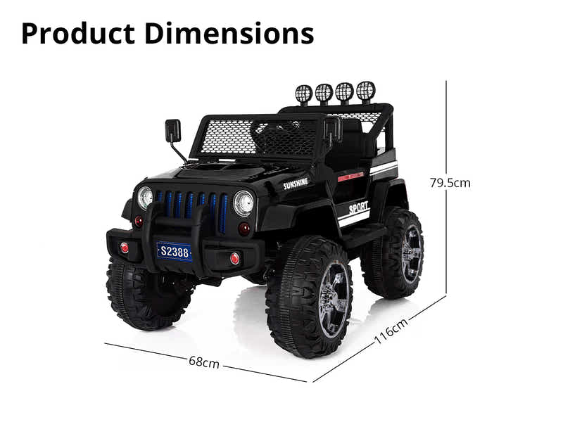 Kids Ride On Jeep Toys Car Black Color