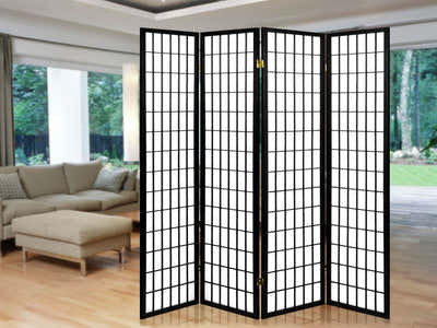 4-Panel Room Divider C M1 - Black