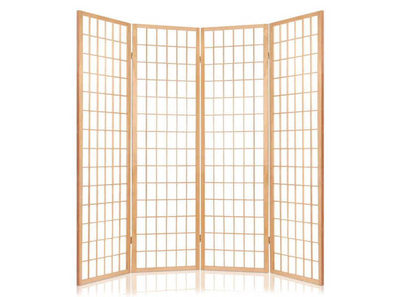 4-Panel Room Divider C M1 - Natural Wood
