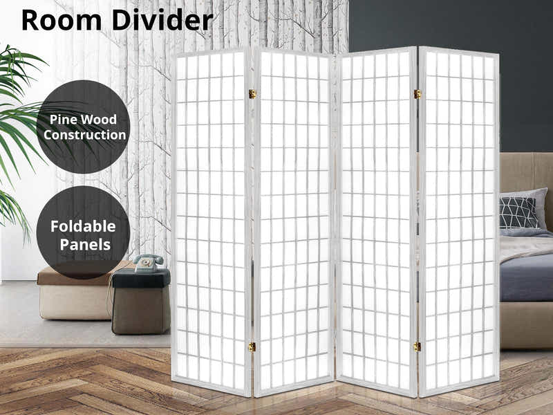4-Panel Room Divider C M1 - White