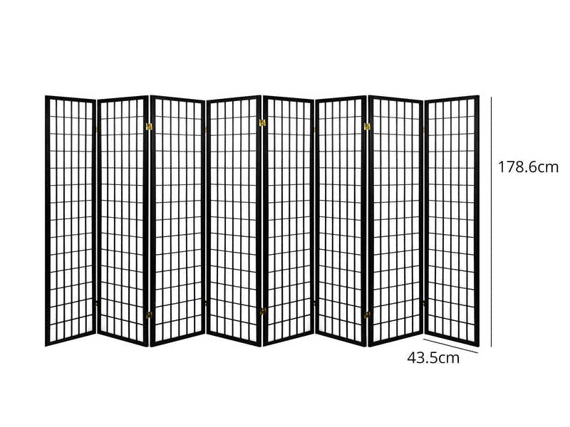 8-Panel Room Divider C M1 - Black