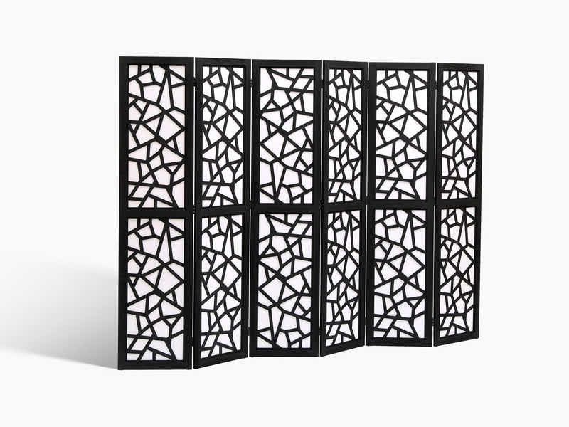 6-Panel Room Divider C M7 - Black