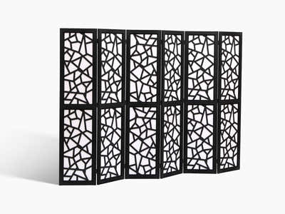 6-Panel Room Divider C M7 - Black