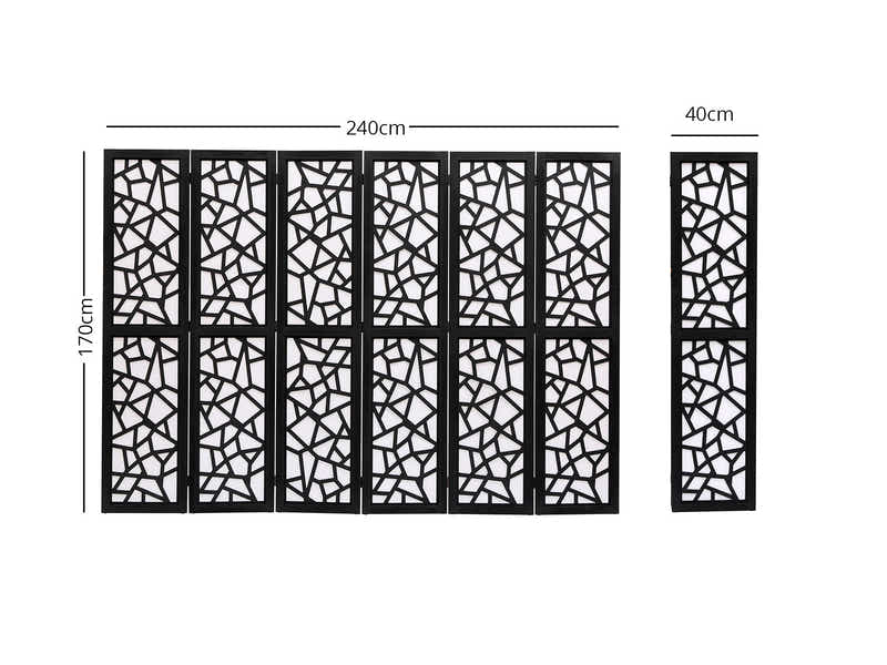 6-Panel Room Divider C M7 - Black