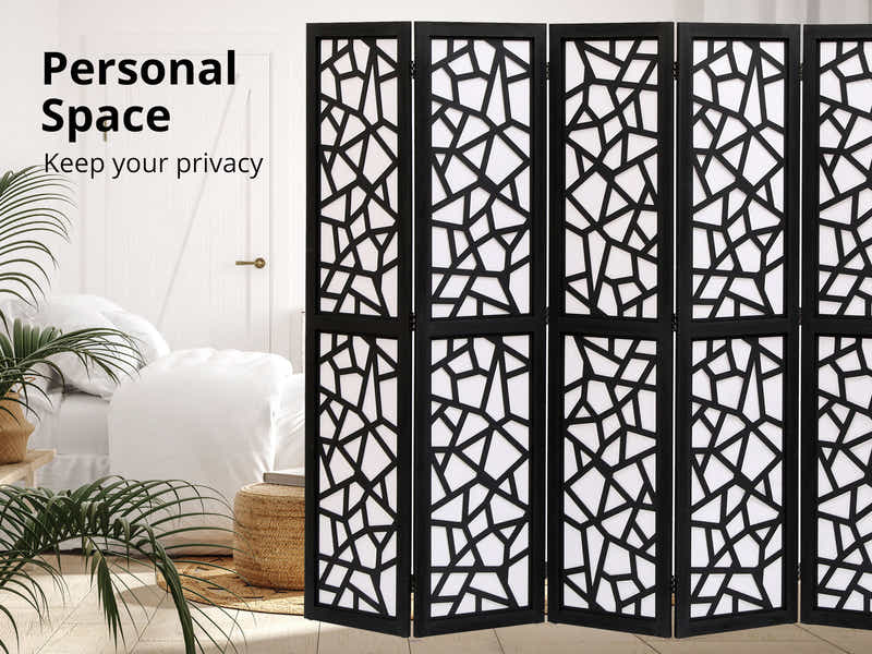 6-Panel Room Divider C M7 - Black