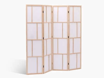 4-Panel Room Divider C M9 - Natural