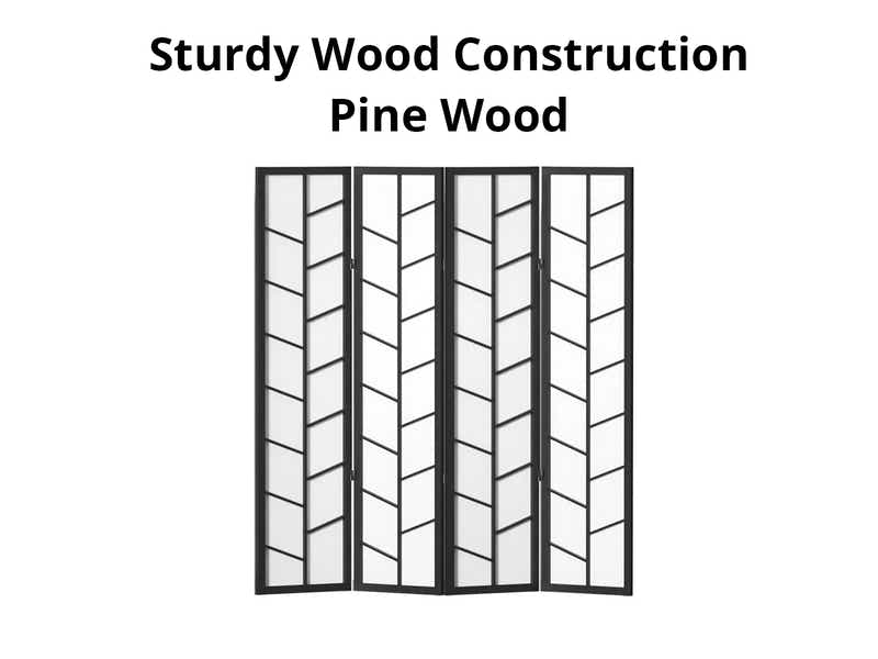 4-Panel Room Divider D P1 - Black