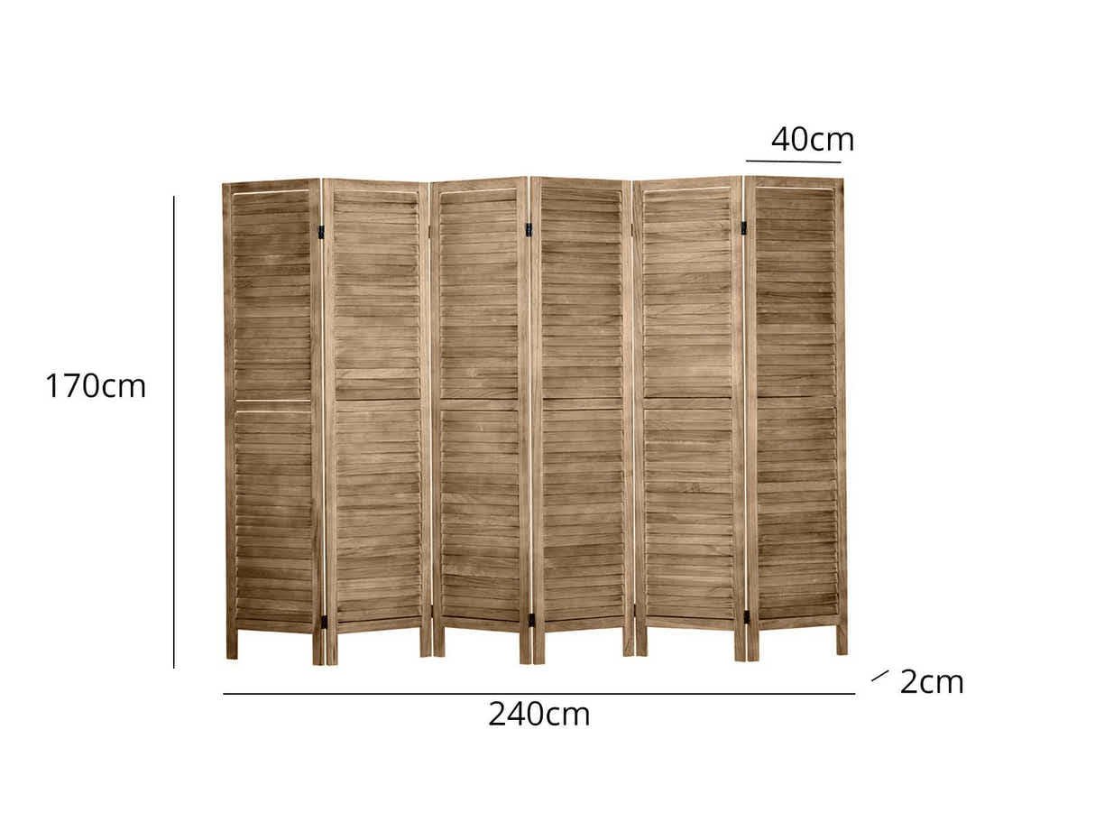 Room divider E BLINDS 6 panel Brown