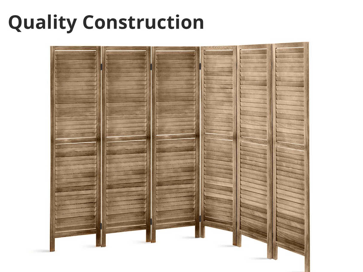 Room divider E BLINDS 6 panel Brown
