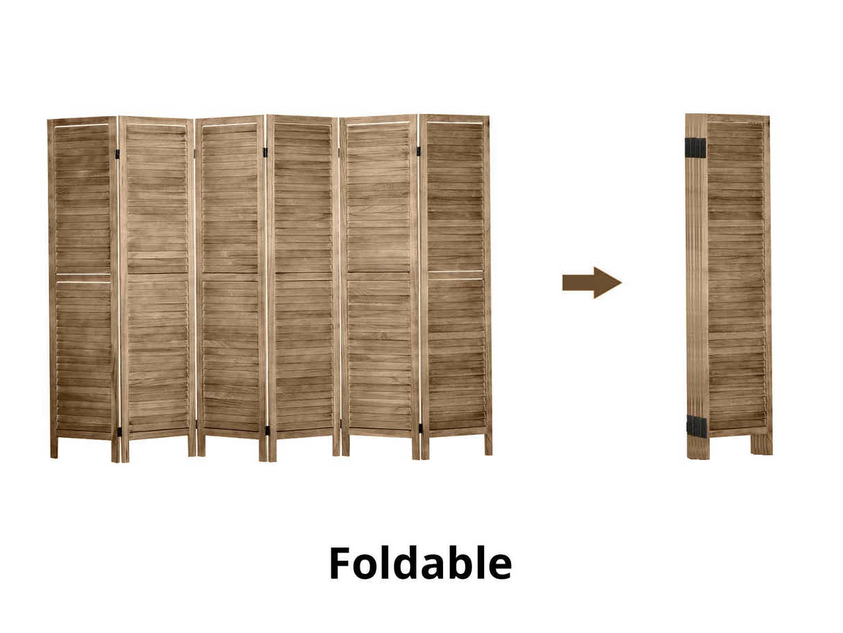 Room divider E BLINDS 6 panel Brown