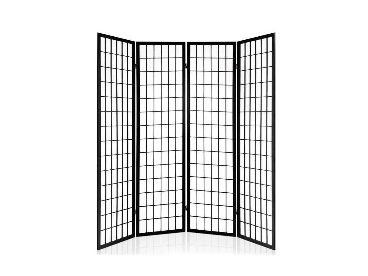 Room divider E P1 4 panel Black