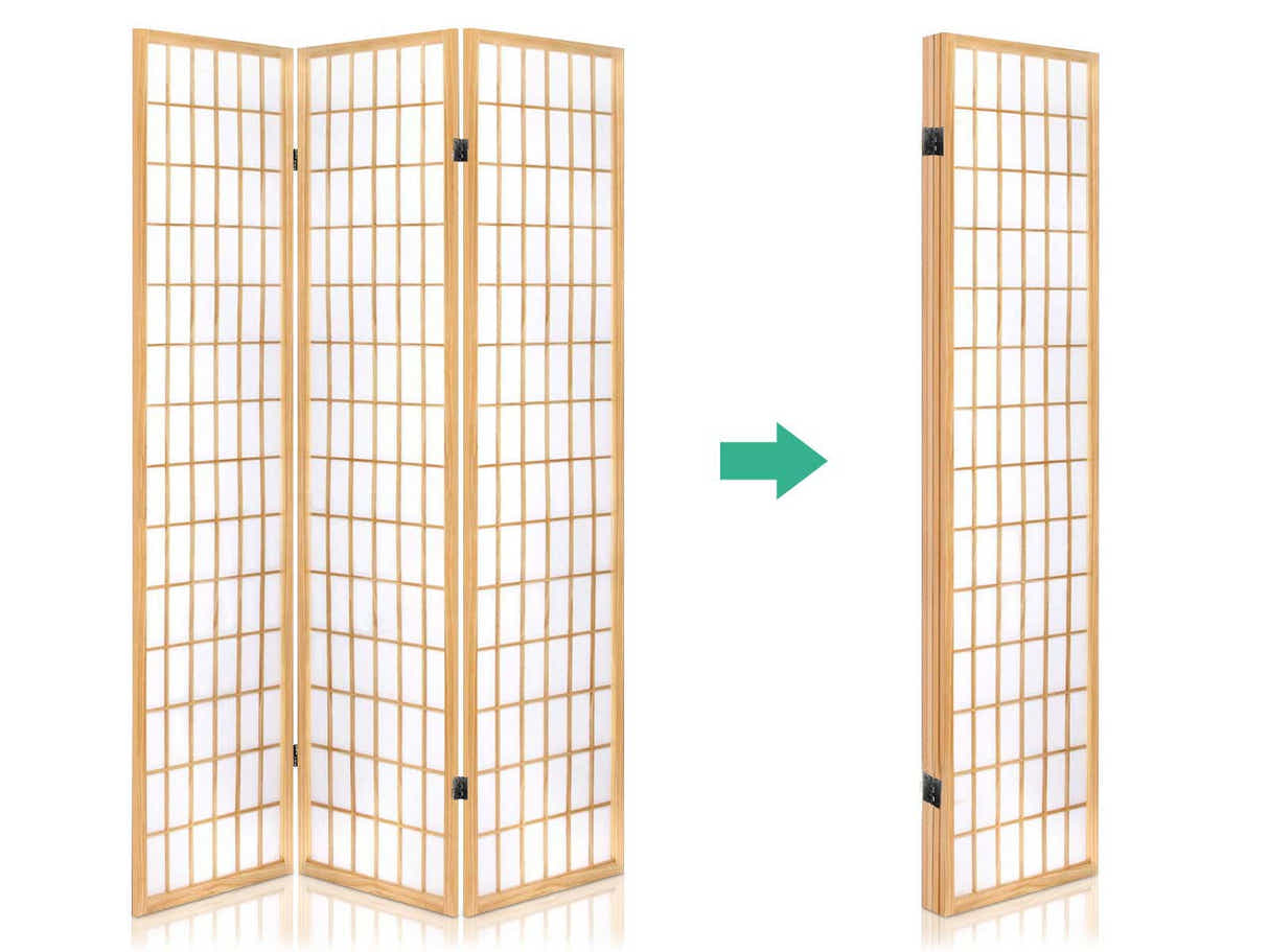 Room divider E P1 4 panel Natural