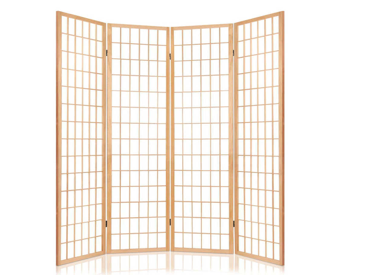 Room divider E P1 4 panel Natural