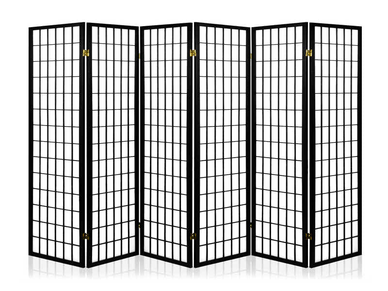 DS Room divider E P1 6 panel Black