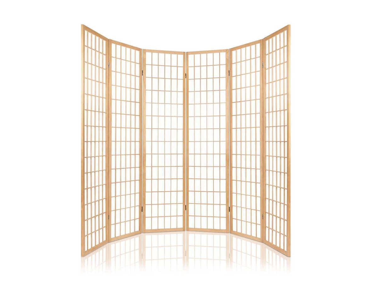Room divider E P1 6 panel Natural