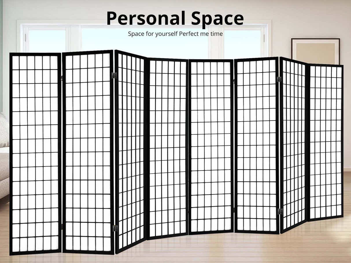 Room divider E P1 8 panel Black