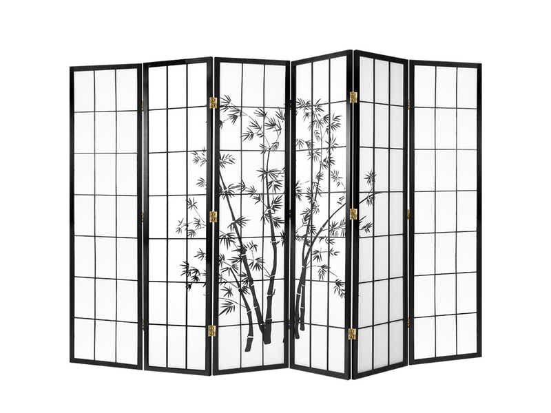 DS Room divider E P3 6 panel Black