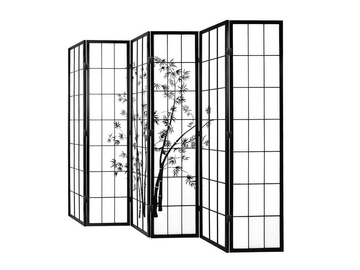 Room divider E P3 6 panel Black