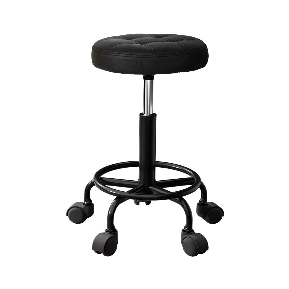 DS NA Artiss Salon Stool Round Swivel Chairs Black