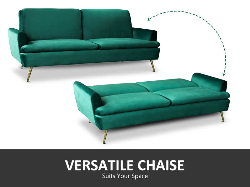 Gyllene Velvet Sofa Bed - Dark Green